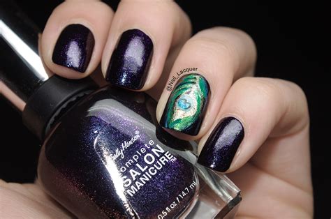 Peacock nail art - Nail Lacquer UK