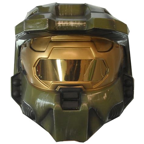 HALO MASTER CHIEF 2-PIECE HELMET MASK COSTUME VIDEO GAME TOY GREEN ...