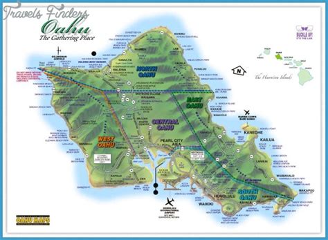 Oahu Hiking Map - TravelsFinders.Com