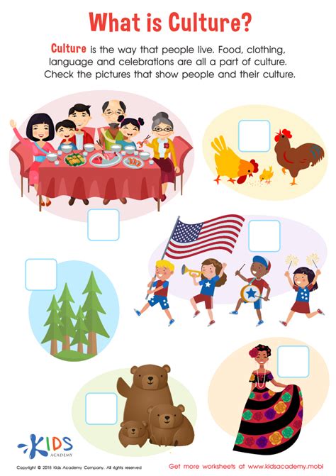 What Is Culture? Worksheet for kids