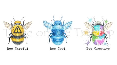 Bee Art Print Fun Art Whimsical Art Bee Art Bee Themed - Etsy