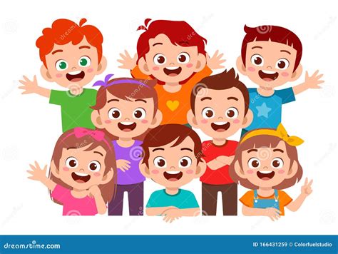 Happy Cute Kids Boy and Girl Smile Together Stock Vector - Illustration of character, cheer ...