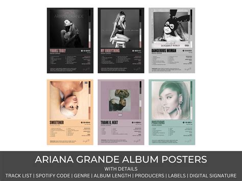 Ariana Grande Album Posters Digital Print Album Cover Ariana - Etsy