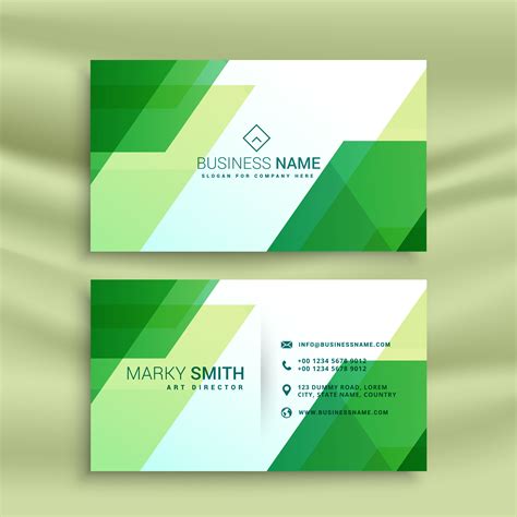 green business card template with abstract shapes - Download Free Vector Art, Stock Graphics ...