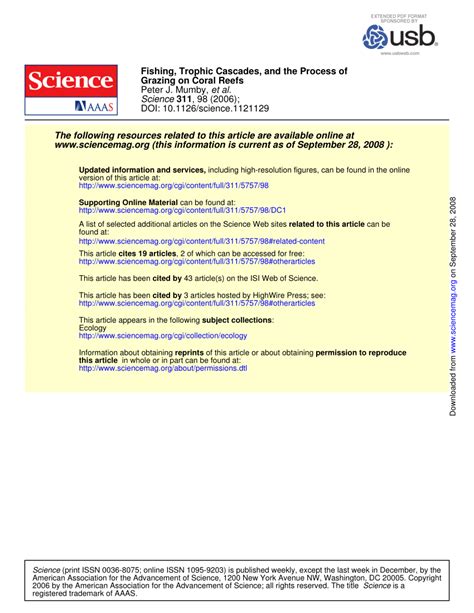 (PDF) Fishing, Trophic Cascades, and the Process of Grazing on Coral Reefs