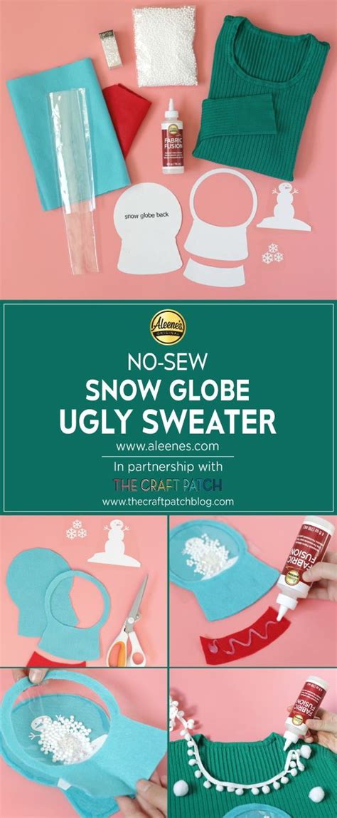 No-Sew Snow Globe Ugly Sweater #aleenesdiy #uglysweaterdiy #uglychristmassweat… | Diy ugly ...