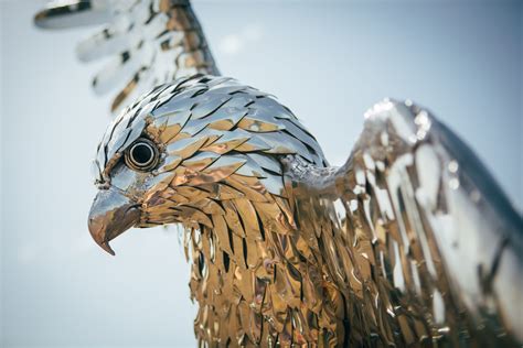 Falcon Garden Sculpture, Unique handcrafted metal sculptures by Michael ...