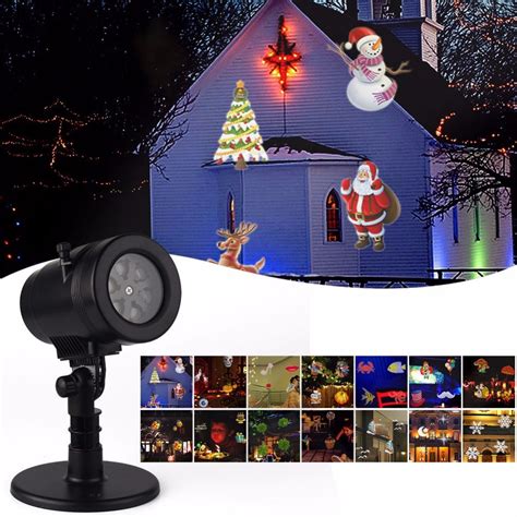 14 Patterns Christmas Laser Snowflake Projector Outdoor LED Waterproof Disco Lights Home Garden ...