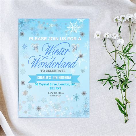 Winter Wonderland Birthday Invitation, Kids Winter Birthday, Winter ...