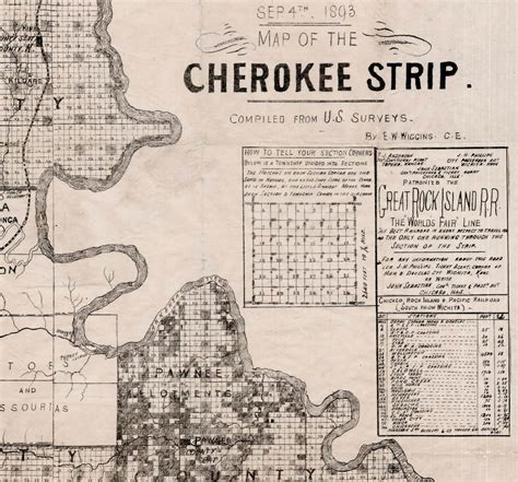 Cherokee Strip Land Run of 1893 - Rare & Antique Maps