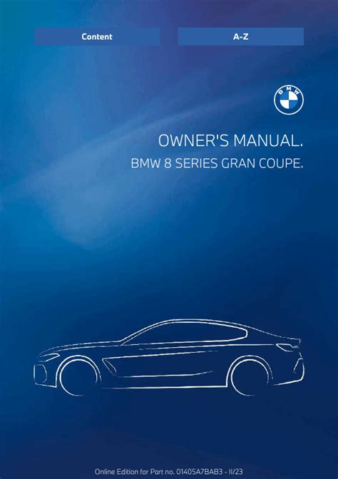 2024 BMW 8 Series Gran Coupe Owner's Manual PDF (400 Pages)