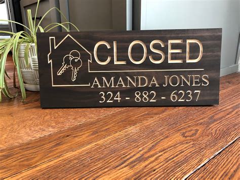 Closed Realtor Sign Real Estate Closing Sign Closing Gift | Etsy