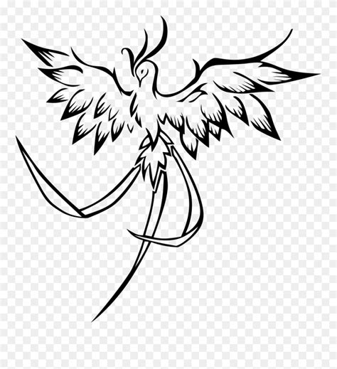 Firebird Line Art Phoenix Clip Art - Phoenix Bird Drawing Easy - Png ...