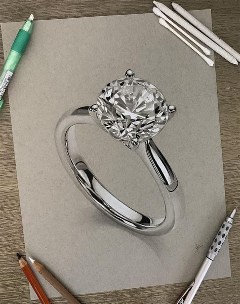 My drawing of a diamond ring : r/jewelry