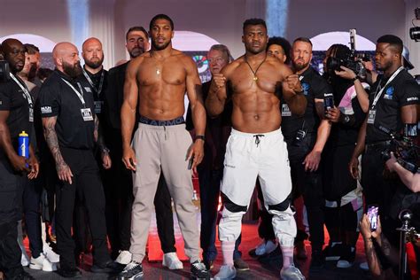 Photos: Anthony Joshua vs. Francis Ngannou weigh-ins…