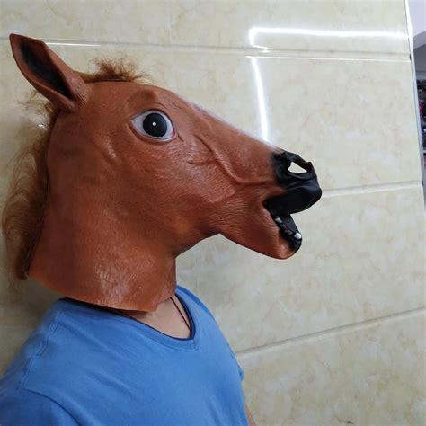 Funny Horse Mask Latex Masks White Black realistic silicone masks horror Scary MASKS for parties ...