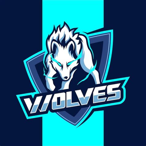 Premium Vector | White wolves mascot esport logo design