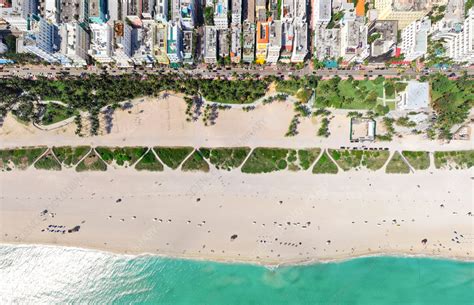 Aerial view of Miami beach, Florida, USA - Stock Image - F038/7069 ...