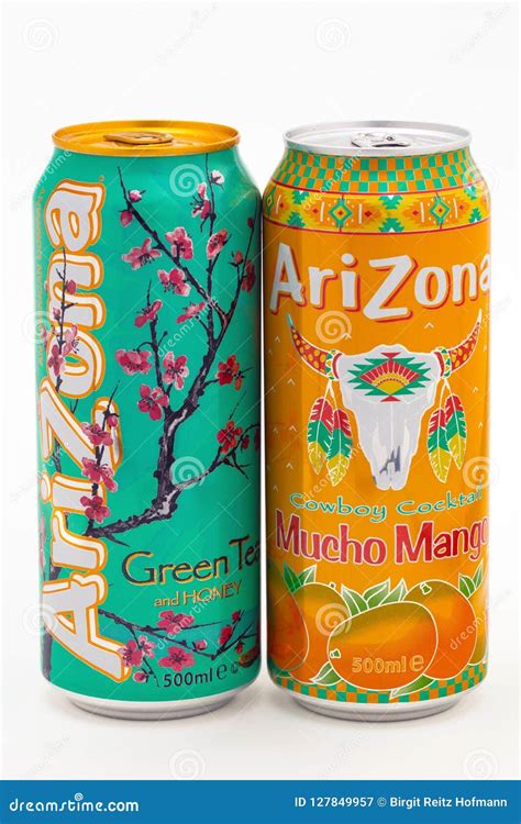 Arizona soft drink in Cans editorial photography. Image of green ...