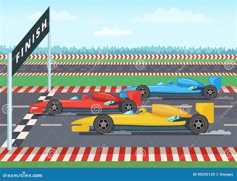 Cartoon Race Car Finish Line Stock Illustrations – 156 Cartoon Race Car ...