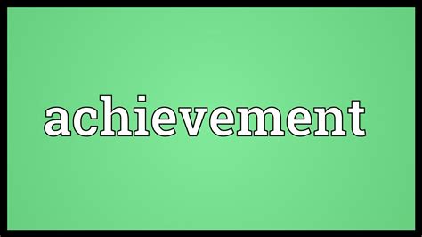 Achievement Meaning - YouTube