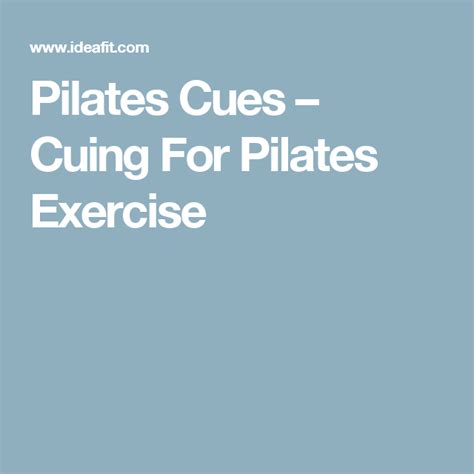 Pilates Cues – Cuing For Pilates Exercise | Pilates, Pilates workout, Health fitness