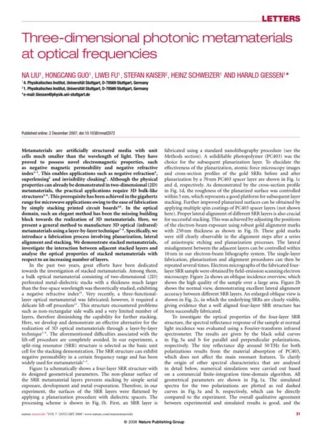 (PDF) Three-dimensional photonic metamaterials at optical frequencies