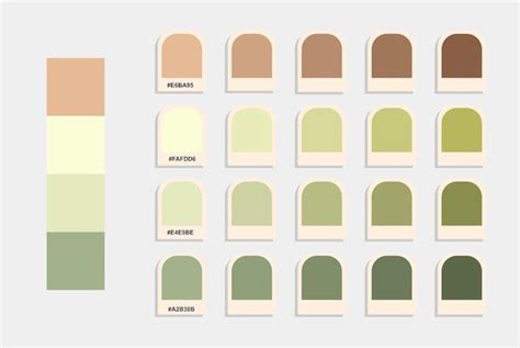 Premium Vector | Brown cream green color palette, light colors catalog ...