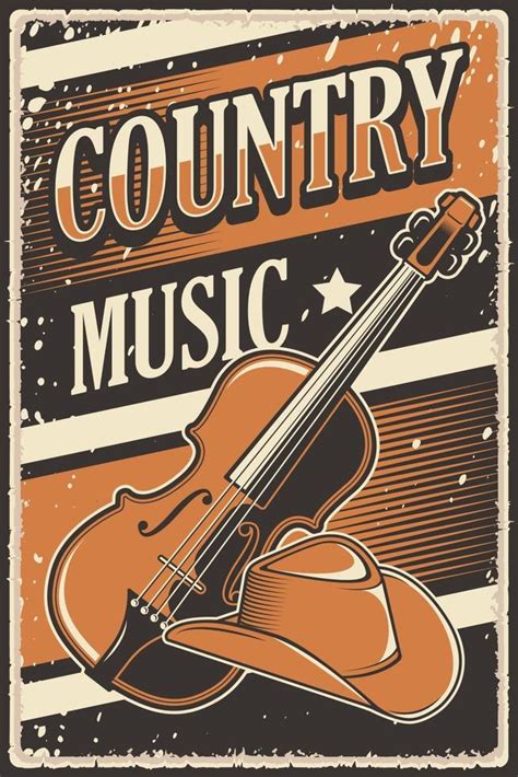 Retro Rustic Country Music Poster 3124496 Vector Art at Vecteezy