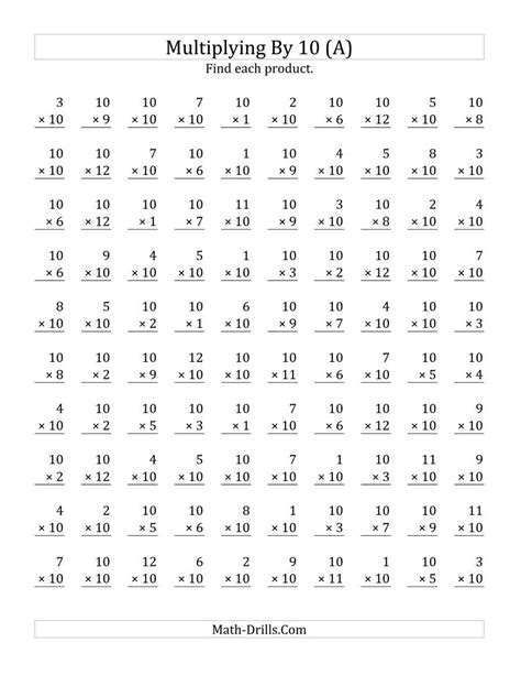 10th Grade Printable Math Worksheets