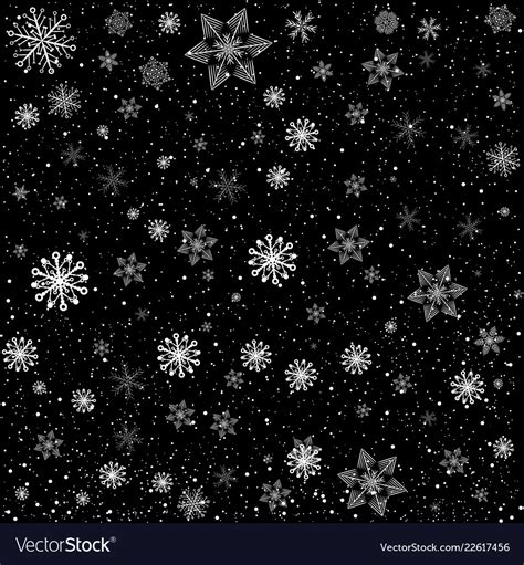 Black christmas snowy background Royalty Free Vector Image