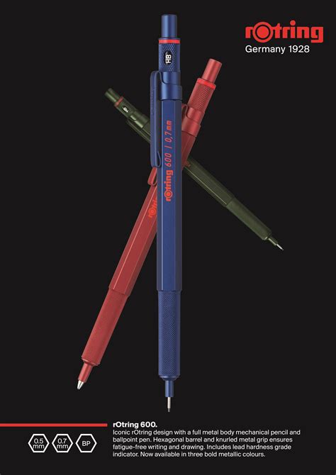 Rotring 600 red mechanical pencil 0,5mm