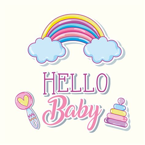 Hello baby cartoons card 624650 Vector Art at Vecteezy