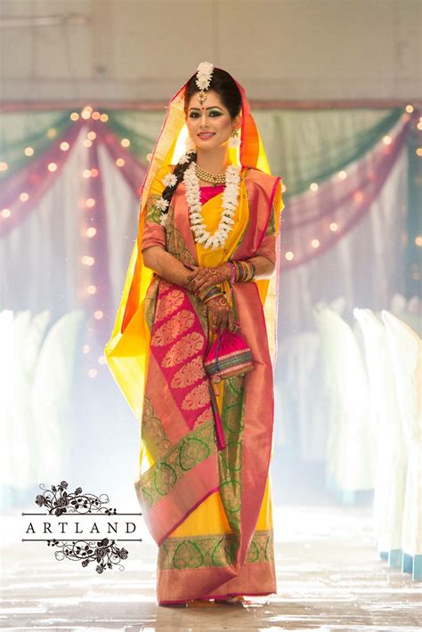 Bangladeshi bride in haldi | Bengali bride, Bridal dresses, Haldi ceremony outfit