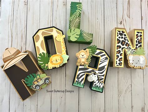 Wild One 3D Letters Safari Themed 3D Letters Jungle Themed - Etsy Australia