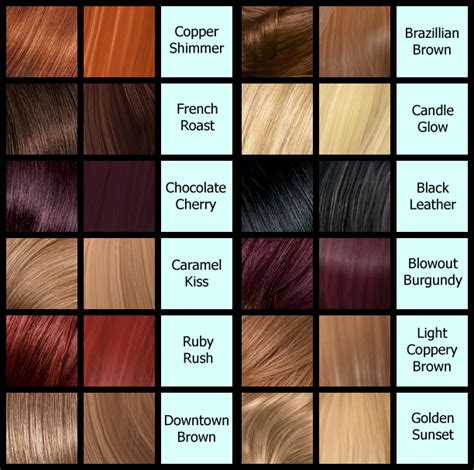 Brown Hair Dye Color Chart