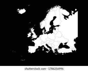 Vector Illustration White Map Europe Countries Stock Vector (Royalty Free) 1786256996 | Shutterstock