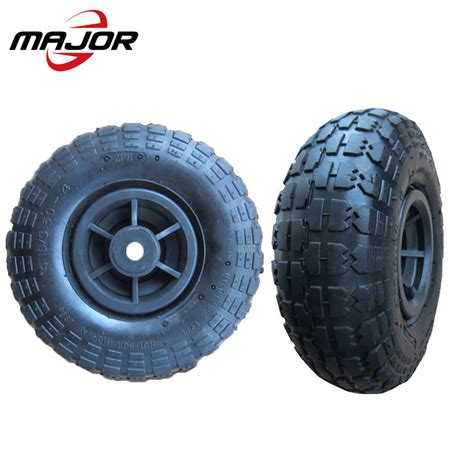 4.10/3.50-4 Air Tires Steel Rim Pneumatic Wheelbarrow Wheels Trolley Pneumatic Rubber Wheel Lawn ...