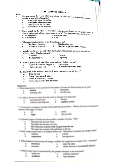 SOLUTION: Integrated science quiz bee questions - Studypool