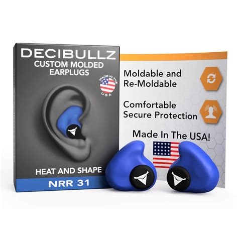 Decibullz - Custom Molded Earplugs, 31dB Highest NRR, Comfortable Hearing Protection for ...