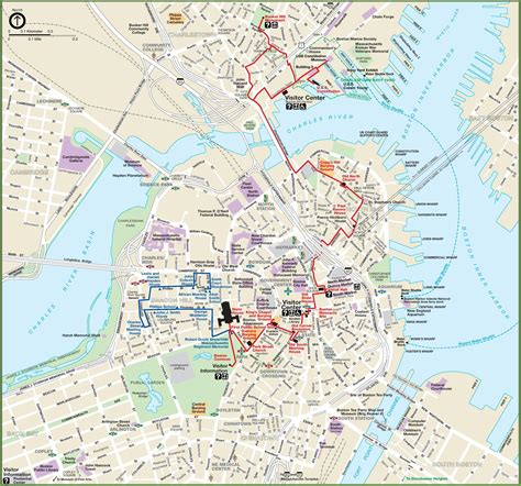 Map of Boston walking: walking tours and walk routes of Boston