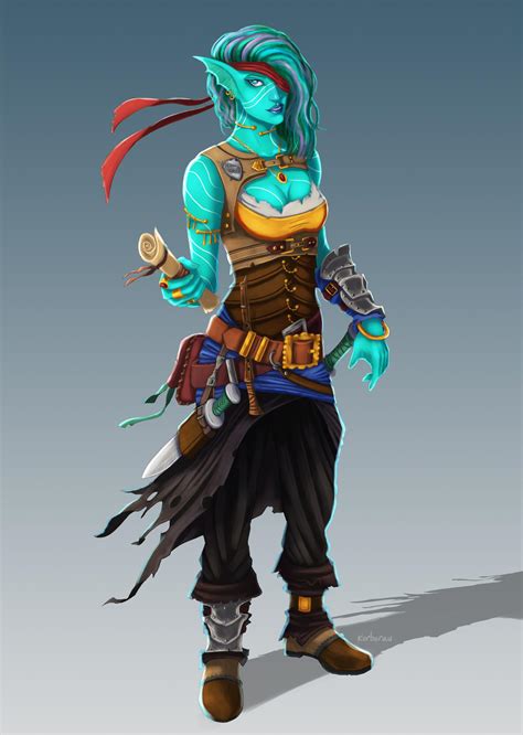 [Art] Water Genasi Swashbuckler : r/DnD