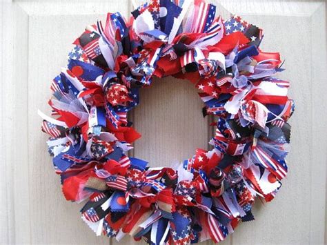 Red White and Blue Wreath, 4th of July Patriotic Decoration, Stars and ...