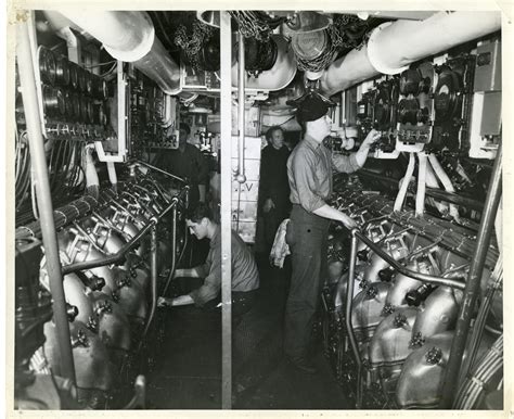 Engine room in American submarine in 1943 | The Digital Collections of the National WWII Museum ...