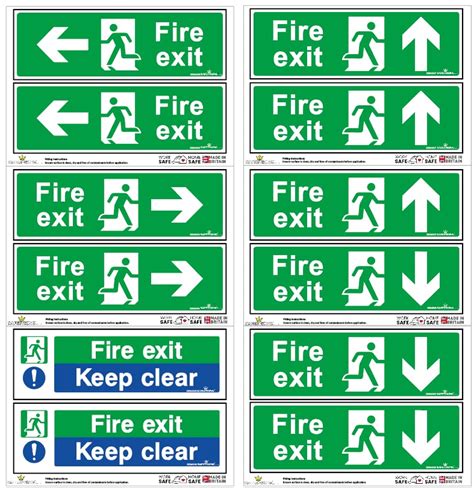 Buy SAFETYKING® 12 Piece Fire Exit Signage kit | Fire Exit Signs | Fire ...