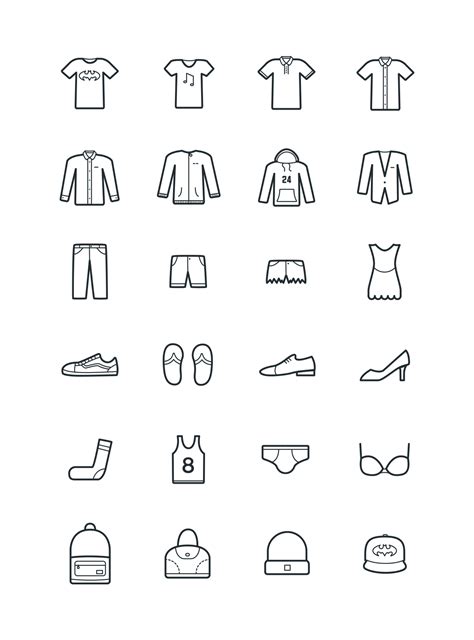 24 clothes icons | Web design freebies, Design freebie, Pictogram