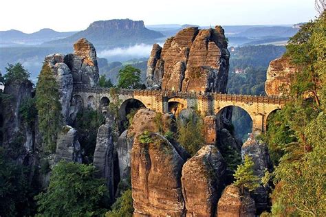 The Bastei Bridge in the Elbe Sandstone Mountains, Germany | Sächsische schweiz, Urlaub ...