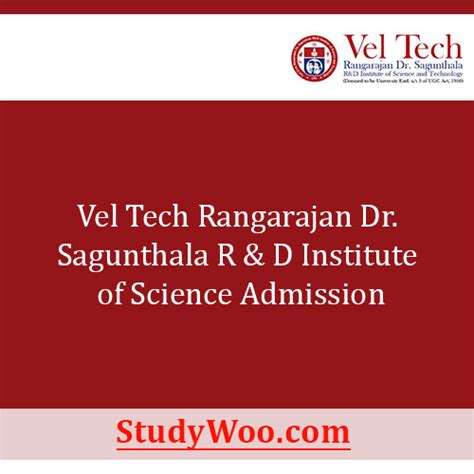 Vel Tech University Admission 2024-25, Application Form