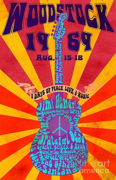 Woodstock 1969 Poster Digital Art by Joey Stark