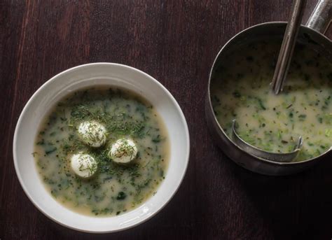 Spring Nettle Soup with Quail Eggs